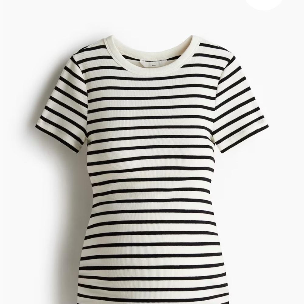Striped Black and White Women's Top maternity